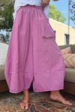 Arbi Gingham Pocket Culotte Pant Magenta